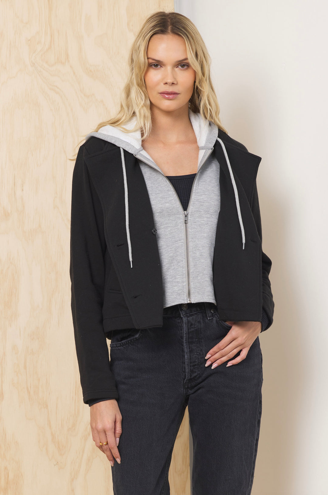 Rylee Black Blazer w/Hoodie