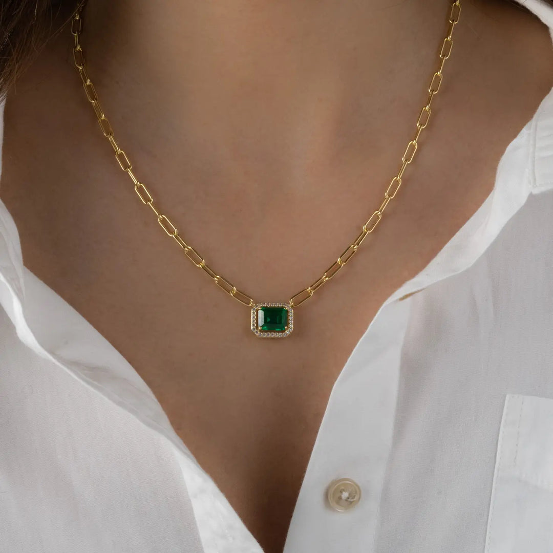 Emerald Pendant Necklace