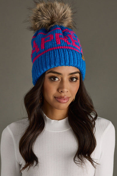 APRES Pom Hat Royal Blue/Pink