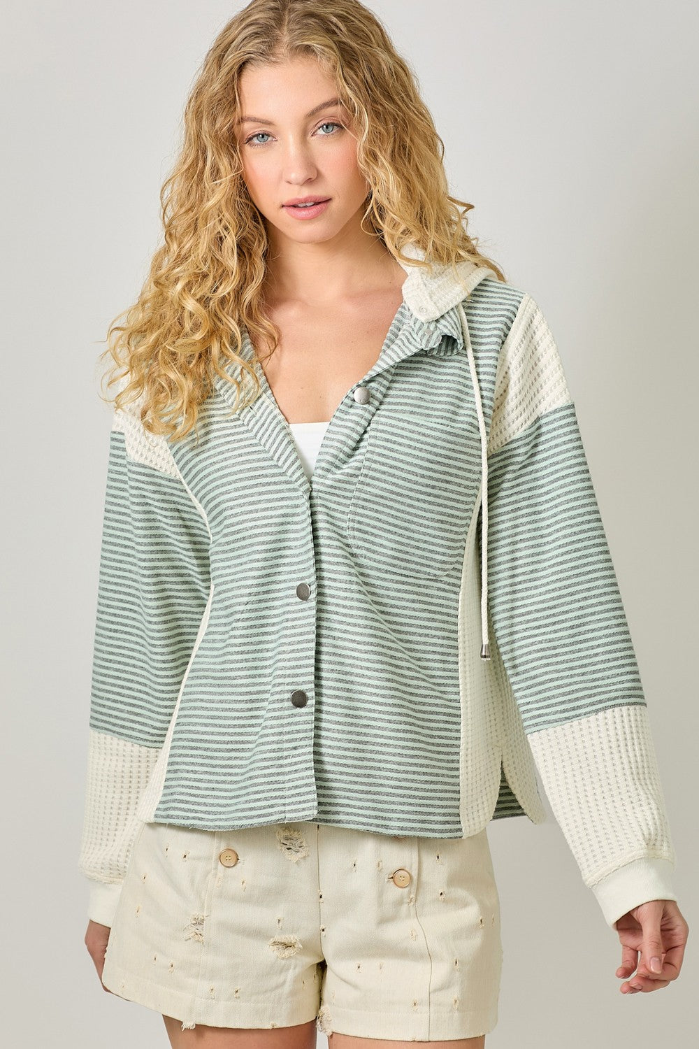 Color Block Hoodie Jacket