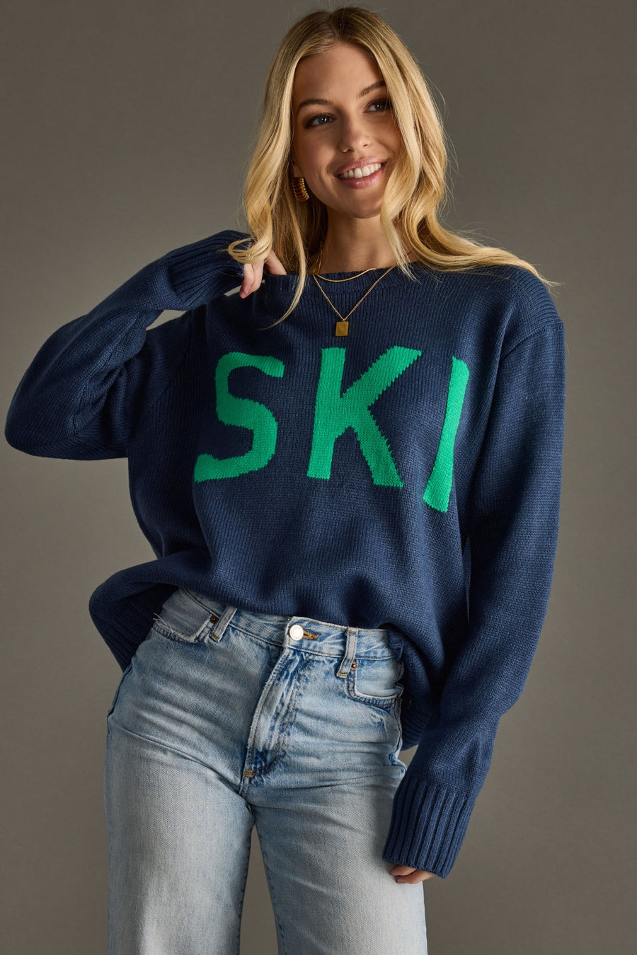 SKI Sweater in Navy Blue