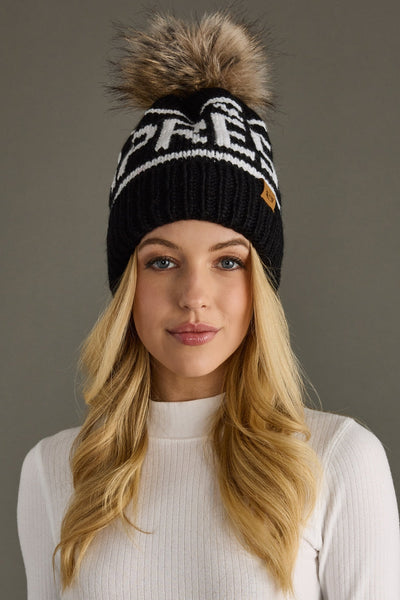 APRES Pom Hat Black/White