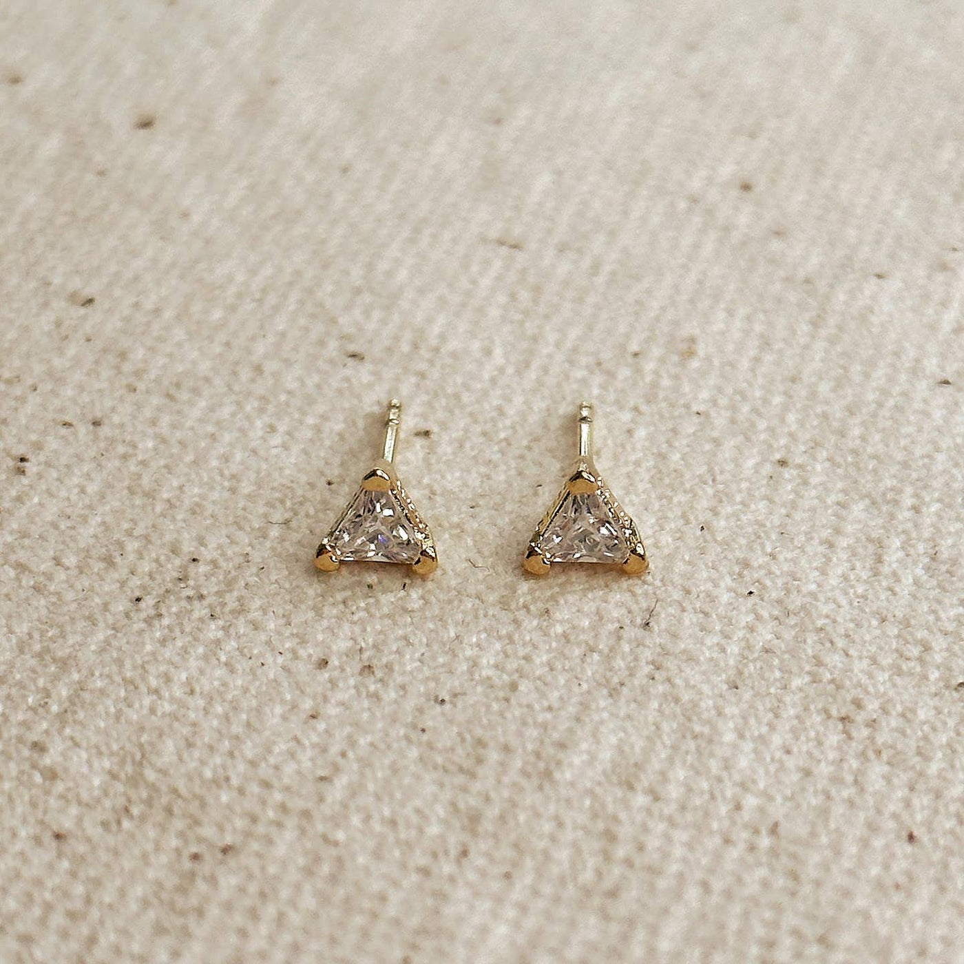 Mini CZ Triangle Studs
