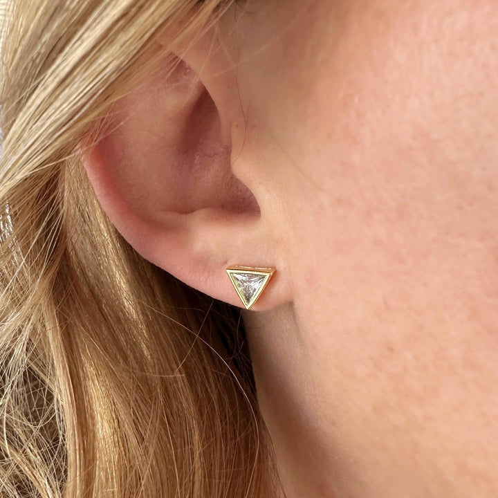 Triangle CZ Studs