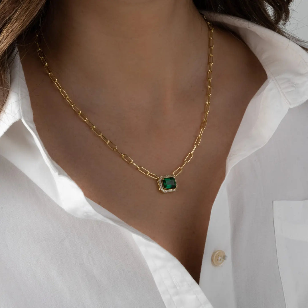 Emerald Pendant Necklace