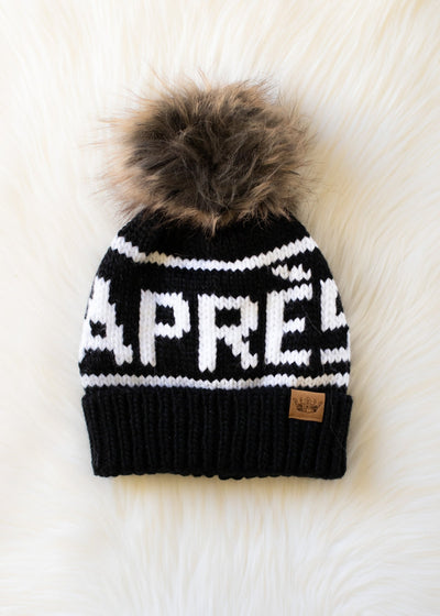 APRES Pom Hat Black/White