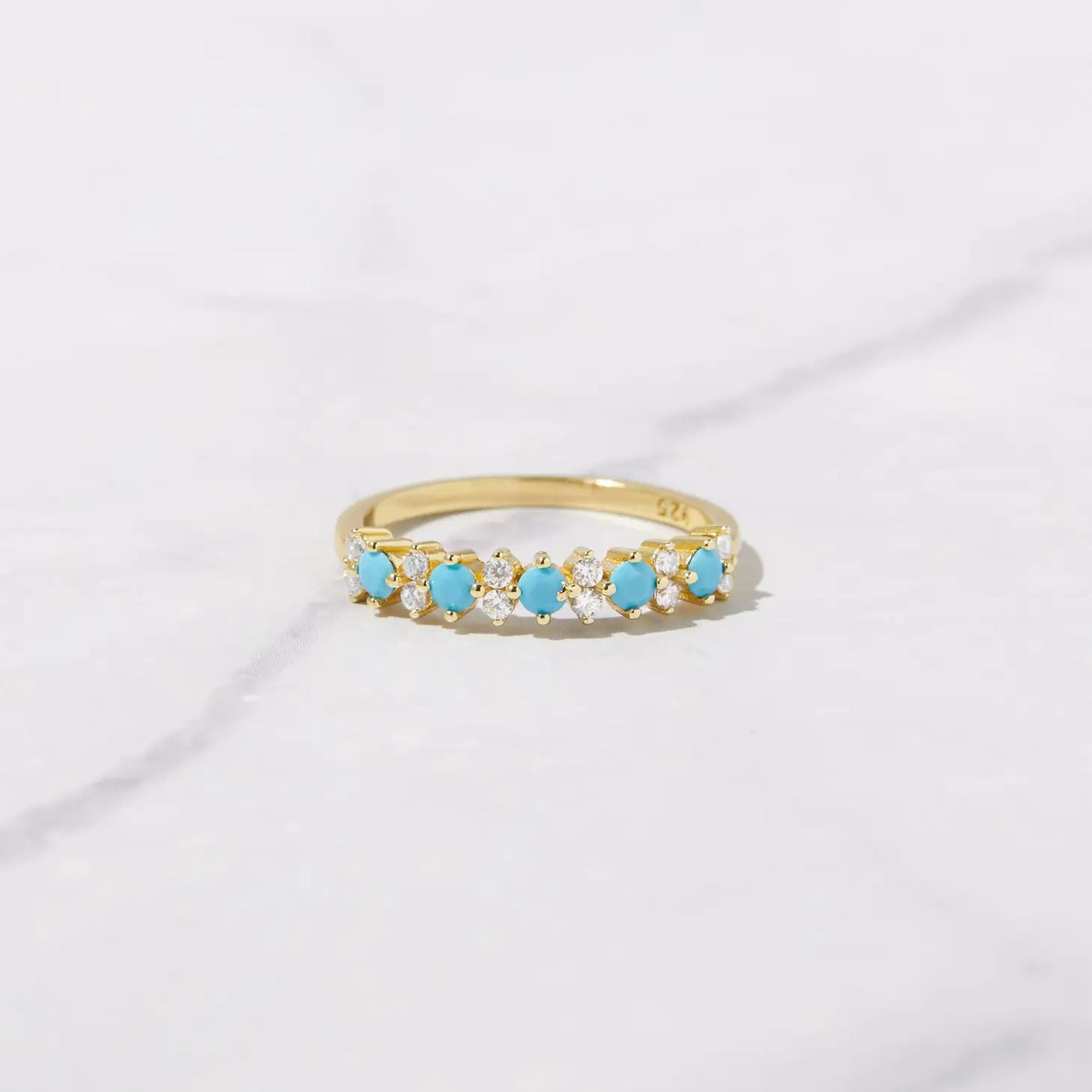 Turquoise + CZ Ring
