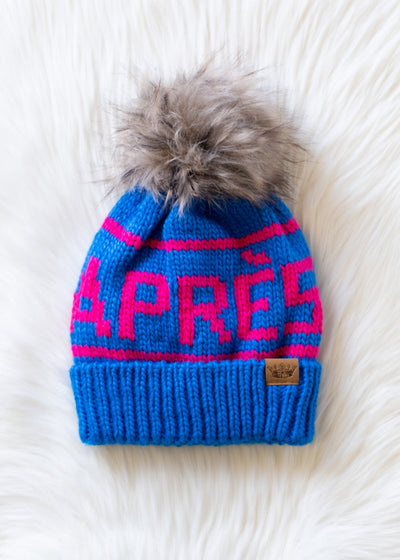 APRES Pom Hat Royal Blue/Pink
