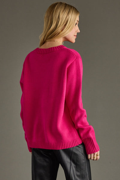 APRES Sweater in Hot Pink