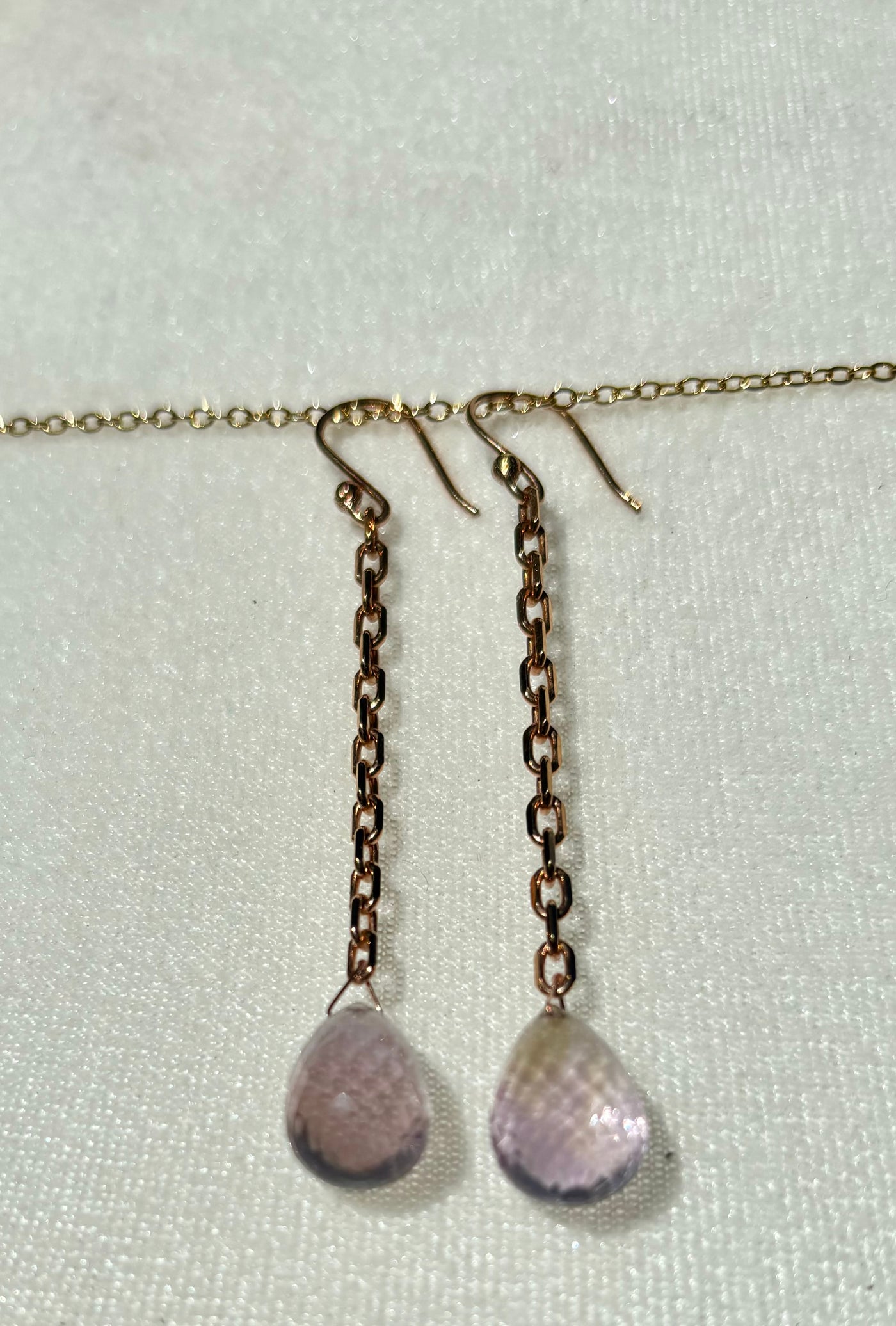 Rose Gold and Ametrine Droplet Earrings (DRPER-2281)