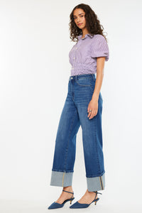 Delilah HR Crop Wide Leg Jeans