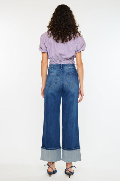 Delilah HR Crop Wide Leg Jeans