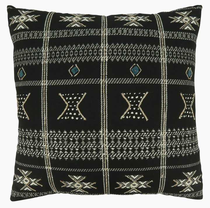 Embroidered Mudcloth Pillow