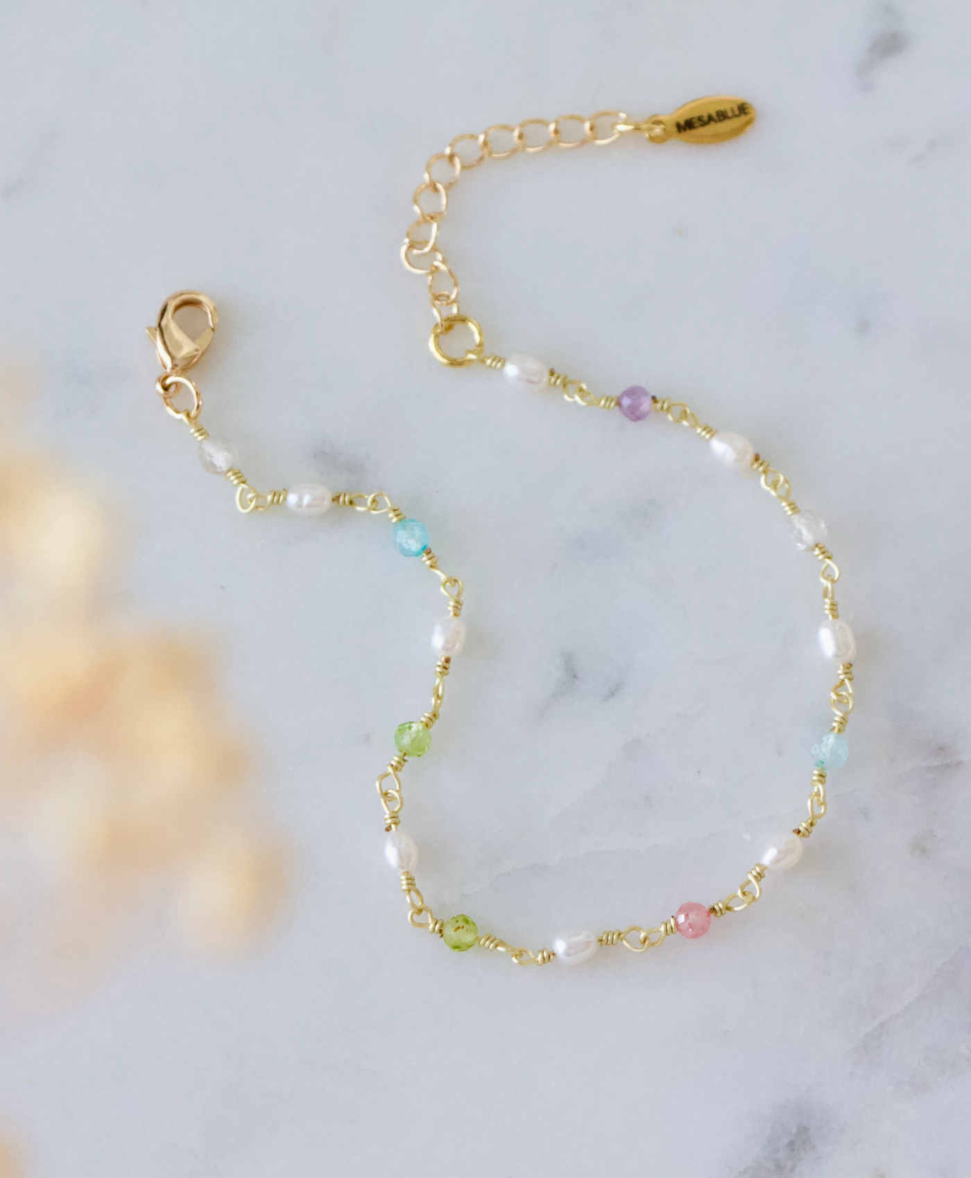 Pearl + Stone Bracelet