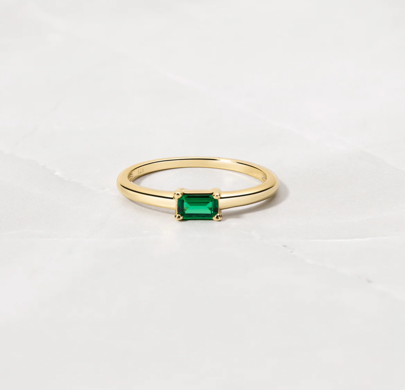 Emerald Baguette Ring