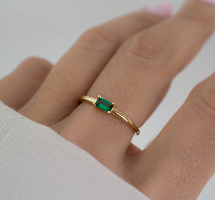 Emerald Baguette Ring