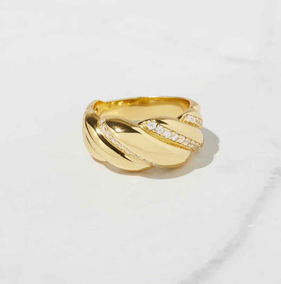 CZ Croissant Ring