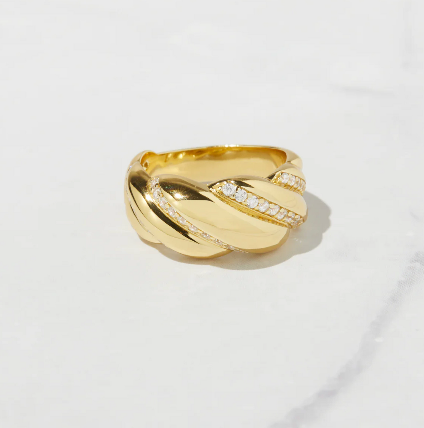 CZ Croissant Ring