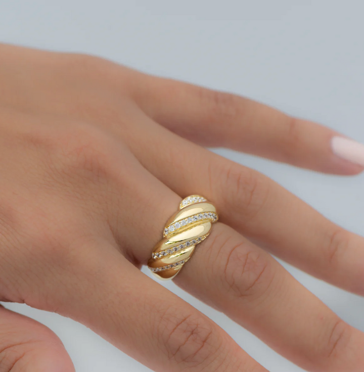 CZ Croissant Ring