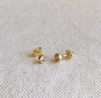 Bezel Stud Earring