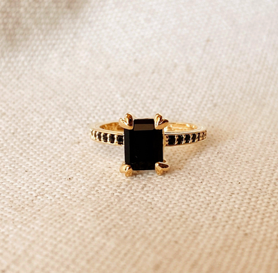 Black Solitaire Ring