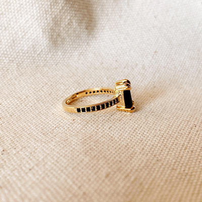 Black Solitaire Ring