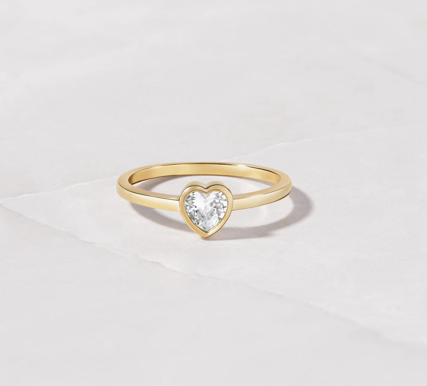 Bezel Heart Ring