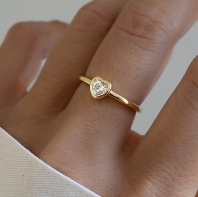 Bezel Heart Ring