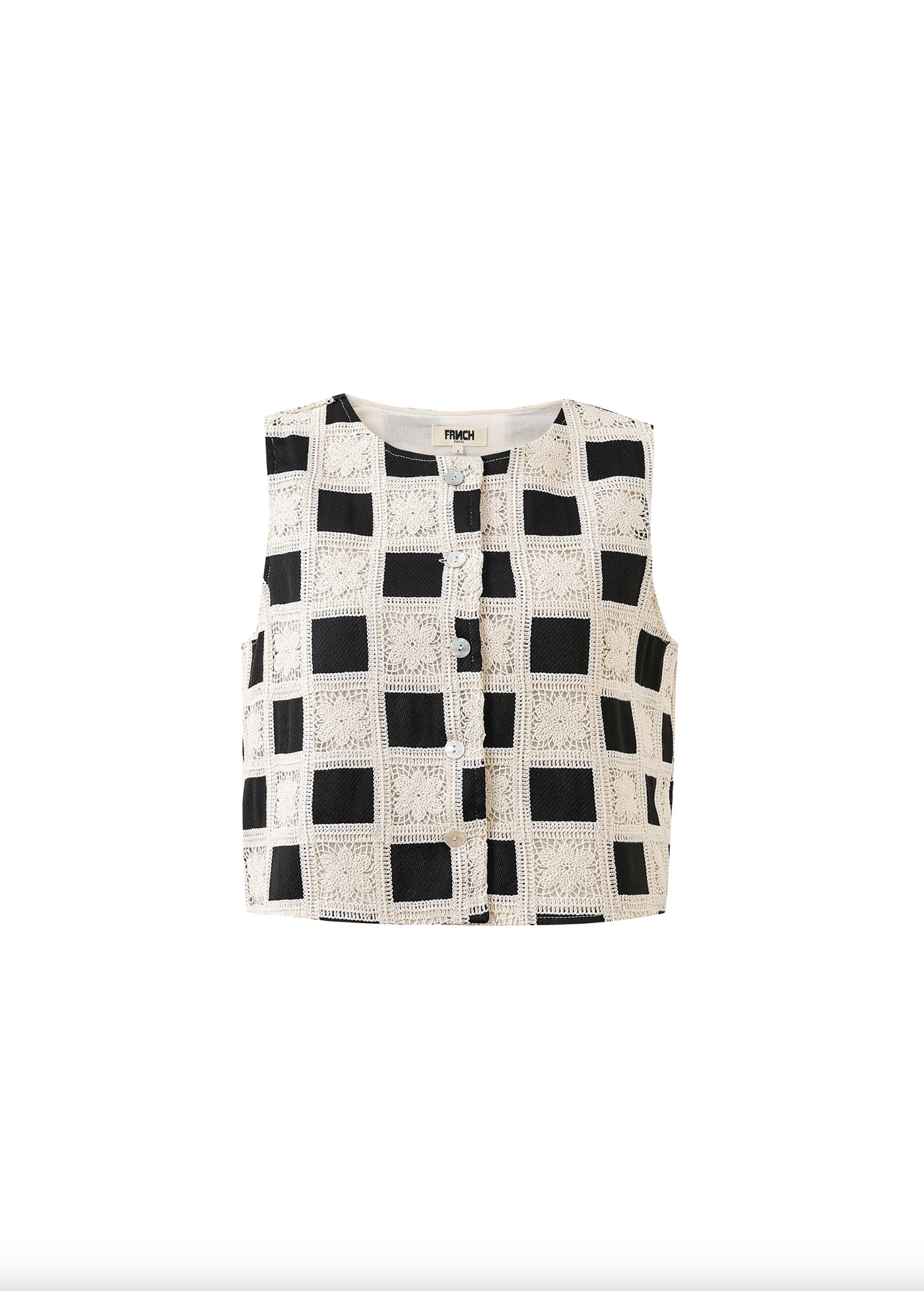 Ava Checkered Floral Vest