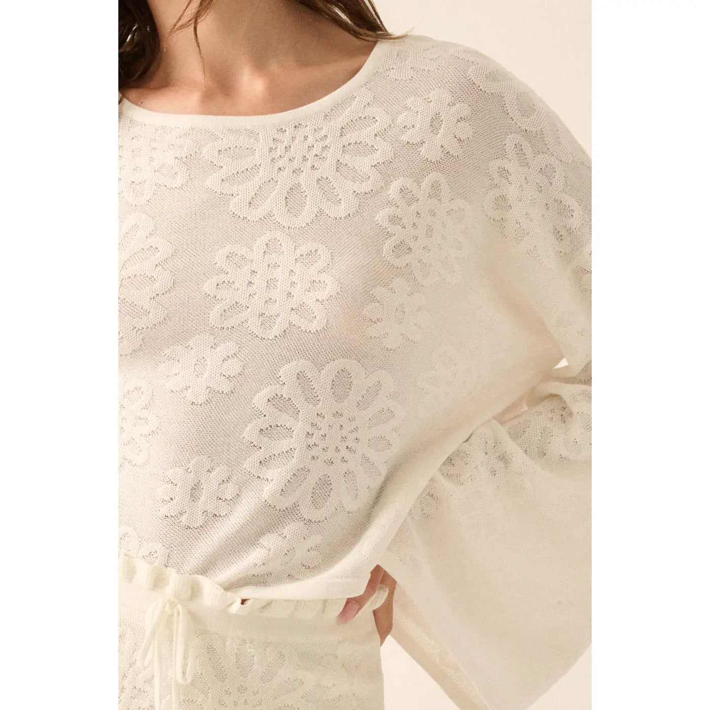 Aurelia Cropped Bell-Sleeve Sweater