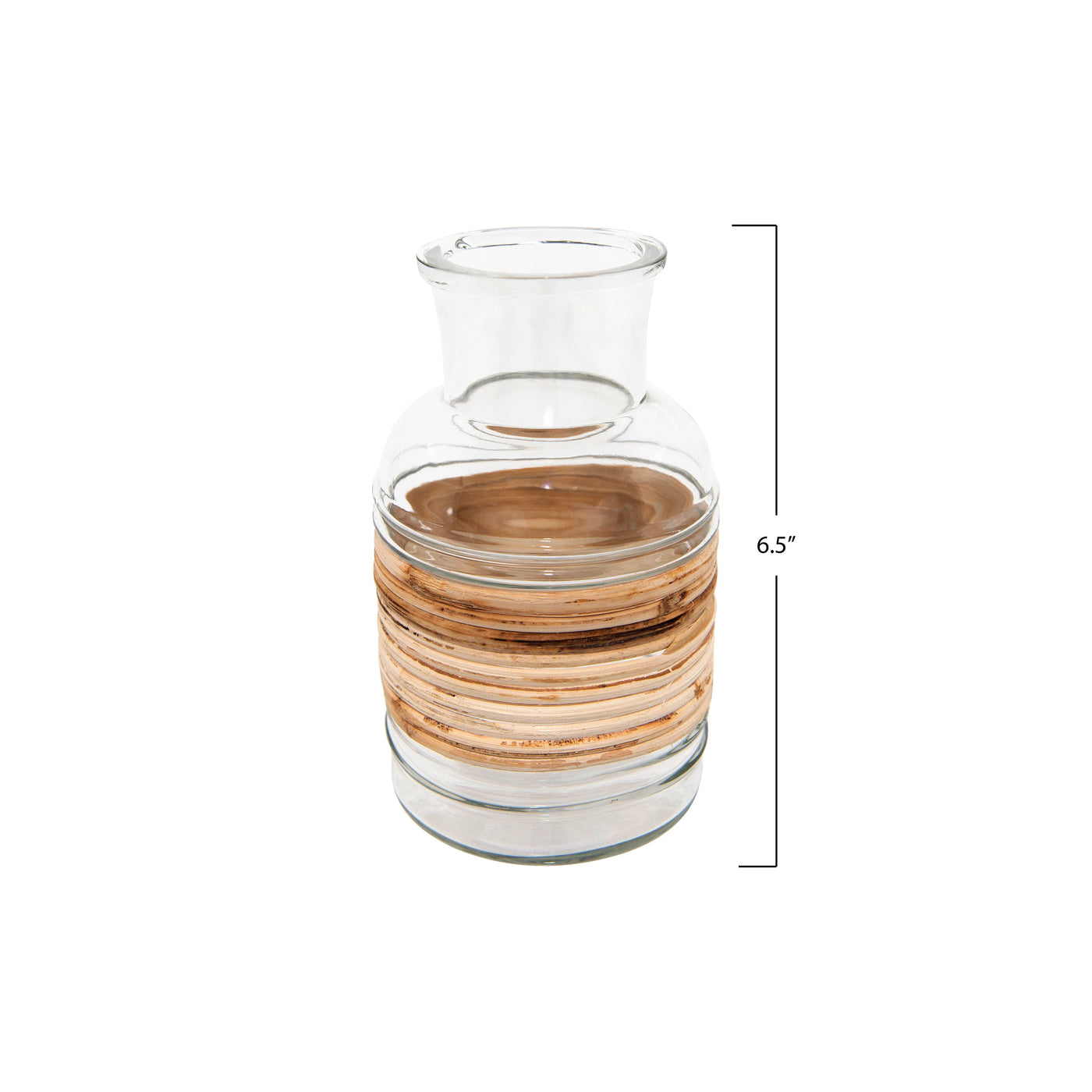 Rattan Wrapped Glass Vase