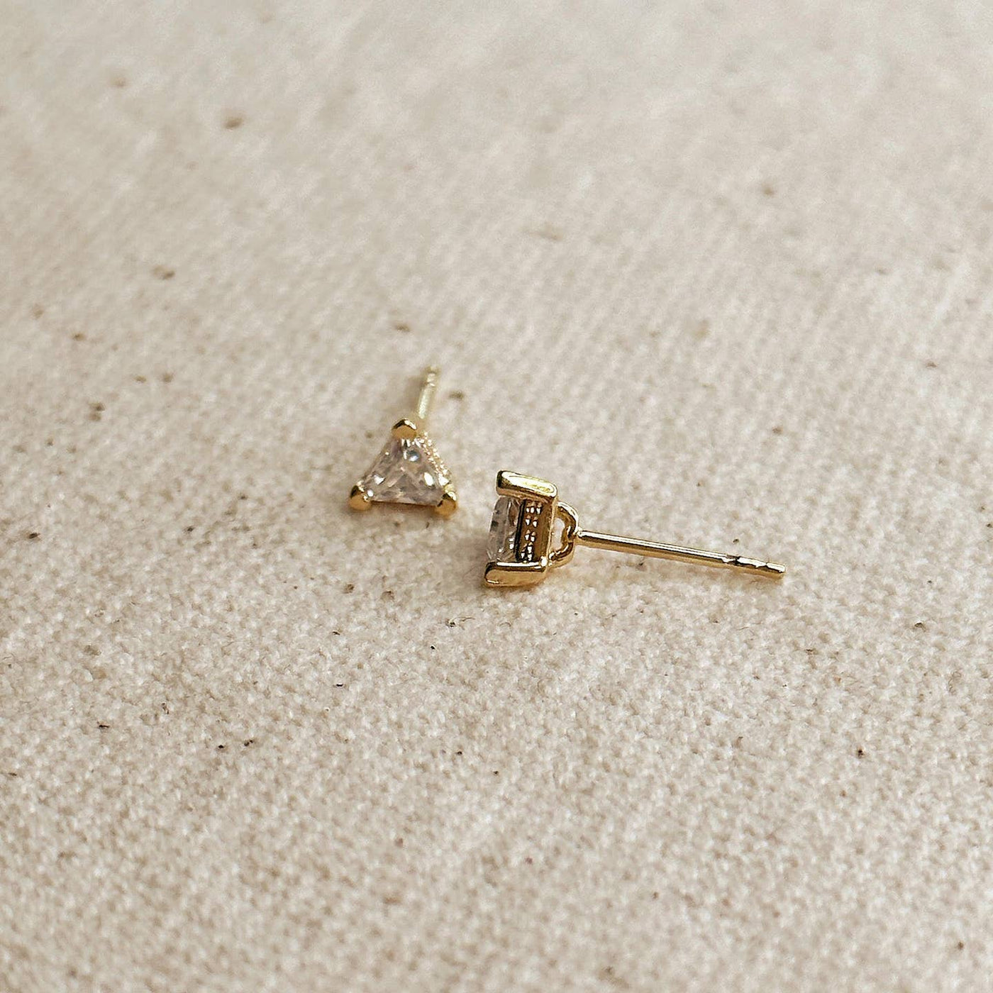 Mini CZ Triangle Studs