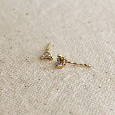 Mini CZ Triangle Studs