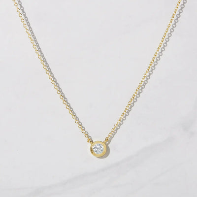 Dainty Bezel Solitare Necklace