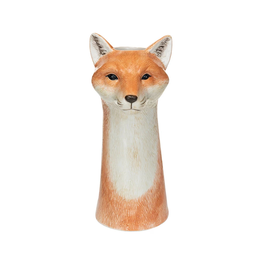 Hand Painted Fox Vase