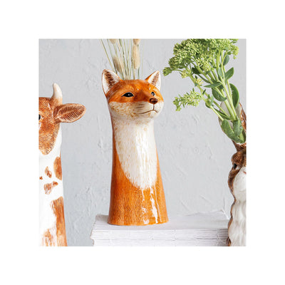 Hand Painted Fox Vase