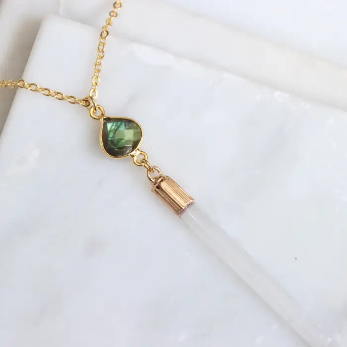 Labradorite + Selenite Necklace