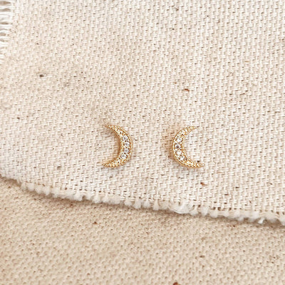 Crescent Moon Studs