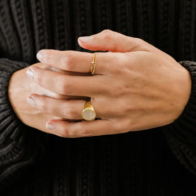 Mother of Pearl Signet Ring