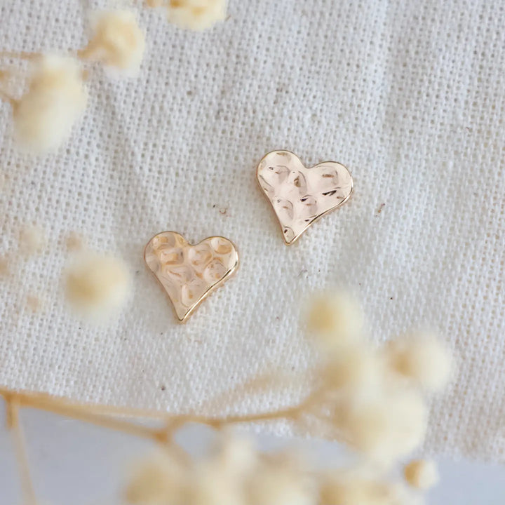 Hammered Heart Earrings