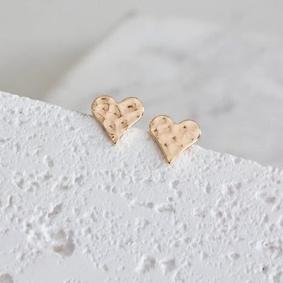 Hammered Heart Earrings