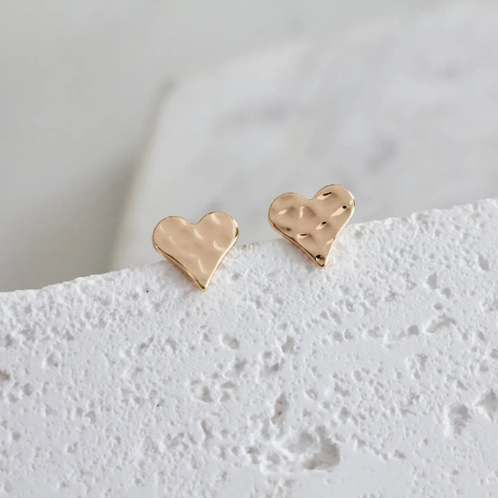 Hammered Heart Earrings