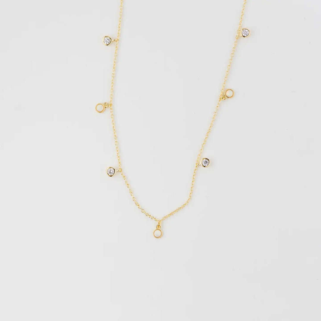 Opal & CZ Station Necklace